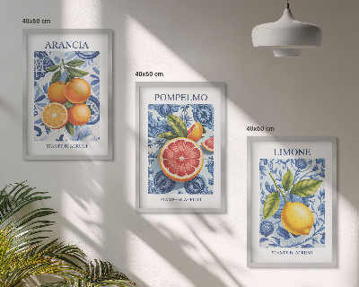Set tablouri decorative Ilustrații vintage cu fructe citrice