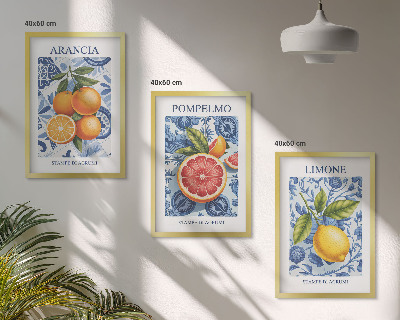 Set tablouri decorative Ilustrații vintage cu fructe citrice