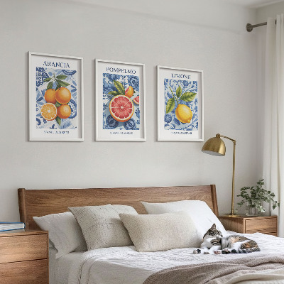 Set tablouri decorative Ilustrații vintage cu fructe citrice