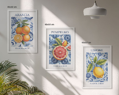 Set tablouri decorative Ilustrații vintage cu fructe citrice