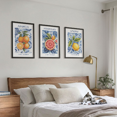 Set tablouri decorative Ilustrații vintage cu fructe citrice