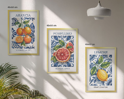 Set tablouri pentru dormitor Postere de modă cu citrice italiene