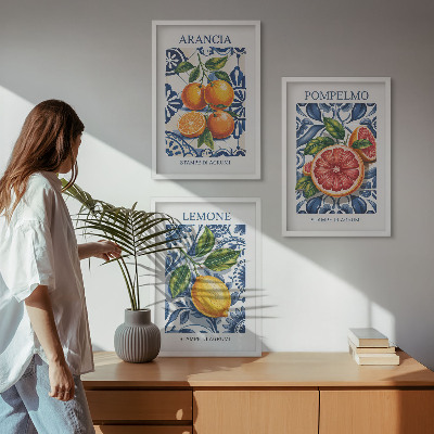 Set tablouri pentru dormitor Postere de modă cu citrice italiene