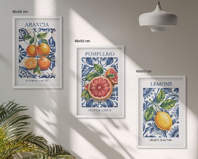 Set tablouri pentru dormitor Postere de modă cu citrice italiene