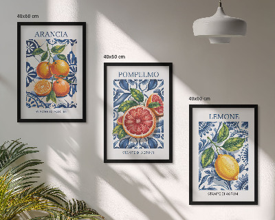 Set tablouri pentru dormitor Postere de modă cu citrice italiene