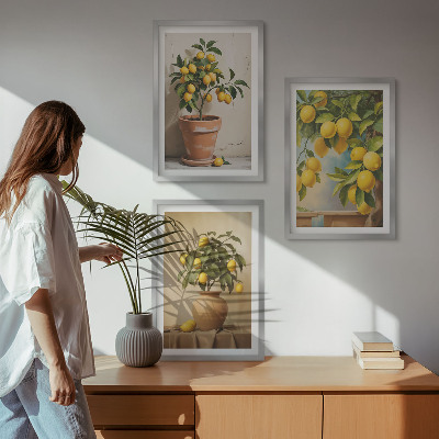 Set tablouri decorative Lămâi într-un ghiveci și o vază