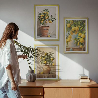 Set tablouri decorative Lămâi într-un ghiveci și o vază