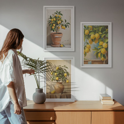 Set tablouri decorative Lămâi într-un ghiveci și o vază