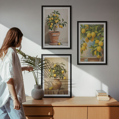 Set tablouri decorative Lămâi într-un ghiveci și o vază