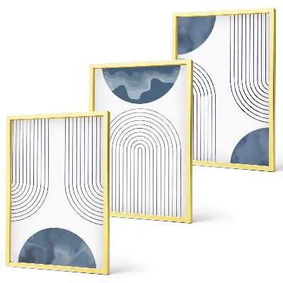 Set de tablouri pentru dormitor cu modele abstracte albastre