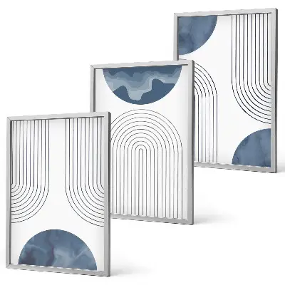 Set de tablouri pentru dormitor cu modele abstracte albastre