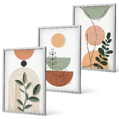 Set tablouri decorative cu forme abstracte de plante