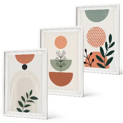 Set tablouri pentru dormitor cu motive vegetale moderne