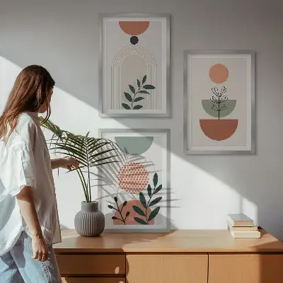 Set tablouri pentru dormitor cu motive vegetale moderne