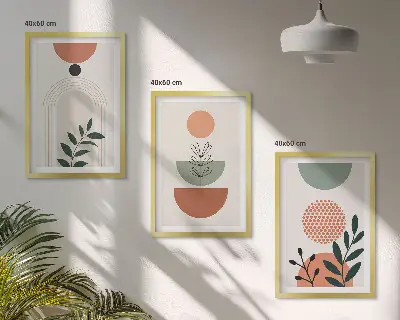 Set tablouri pentru dormitor cu motive vegetale moderne