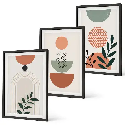 Set tablouri pentru dormitor cu motive vegetale moderne