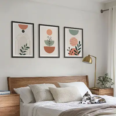 Set tablouri pentru dormitor cu motive vegetale moderne