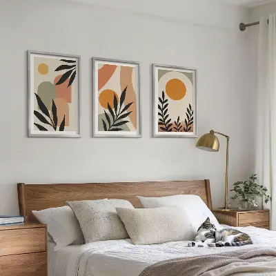 Set tablouri decorative cu forme abstracte de plante