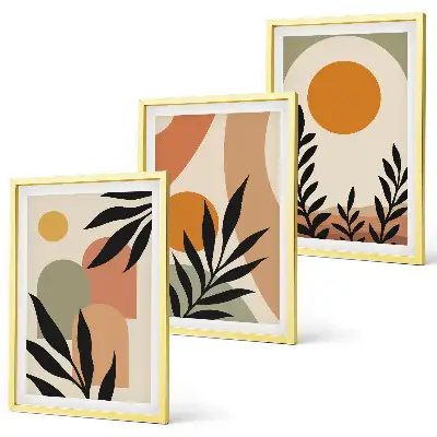 Set tablouri decorative cu forme abstracte de plante