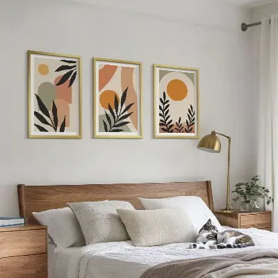 Set tablouri decorative cu forme abstracte de plante