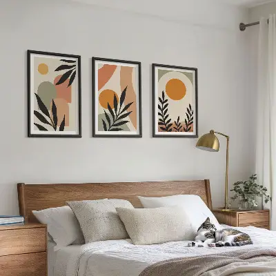 Set tablouri decorative cu forme abstracte de plante