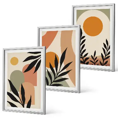 Set tablouri decorative cu forme abstracte de plante