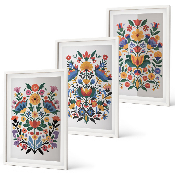 Set tablouri pentru dormitor Modele florale în culori intense
