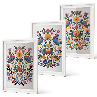 Set tablouri pentru dormitor Modele florale în culori intense