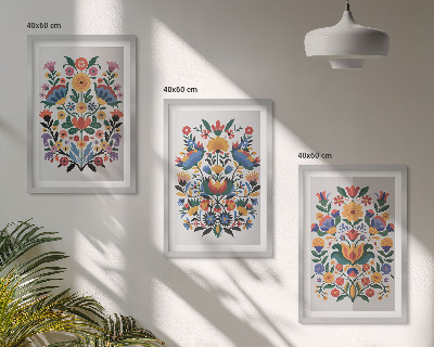 Set tablouri pentru dormitor Modele florale în culori intense