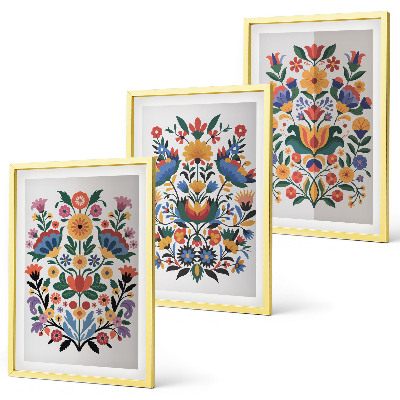 Set tablouri pentru dormitor Modele florale în culori intense