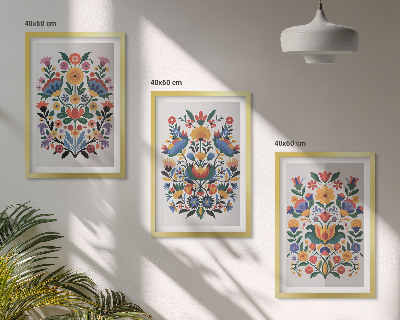 Set tablouri pentru dormitor Modele florale în culori intense