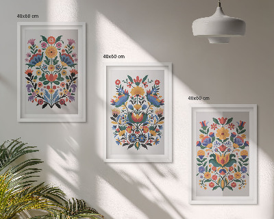 Set tablouri pentru dormitor Modele florale în culori intense