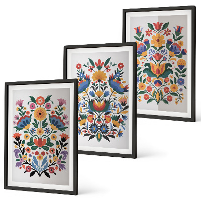 Set tablouri pentru dormitor Modele florale în culori intense