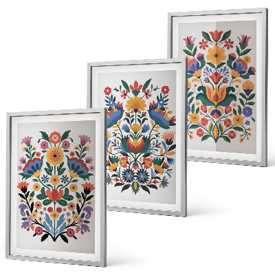 Set tablouri pentru dormitor Modele florale în culori intense
