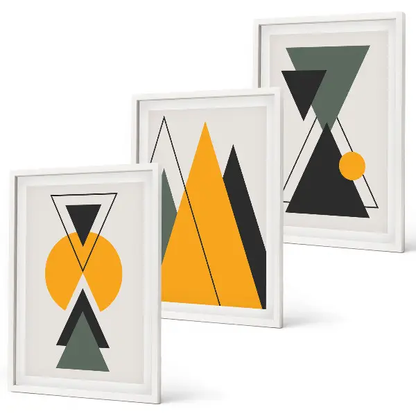 Set tablouri decorative cu forme geometrice abstracte