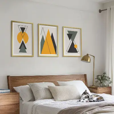 Set tablouri decorative cu forme geometrice abstracte