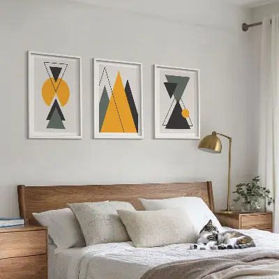 Set tablouri decorative cu forme geometrice abstracte