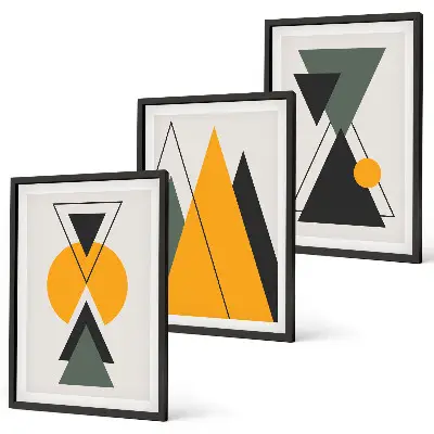 Set tablouri decorative cu forme geometrice abstracte