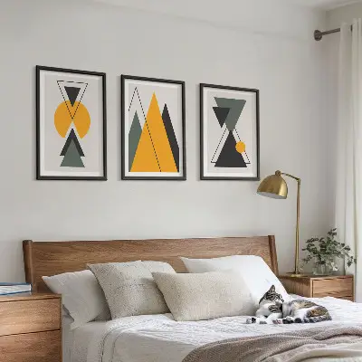 Set tablouri decorative cu forme geometrice abstracte