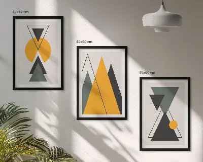 Set tablouri decorative cu forme geometrice abstracte