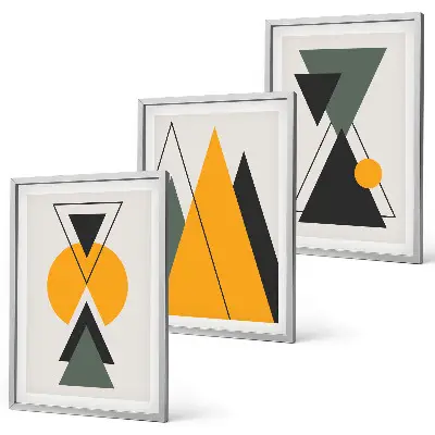 Set tablouri decorative cu forme geometrice abstracte