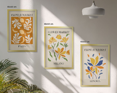 Set tablouri pentru dormitor Postere florale Paris Milano Londra