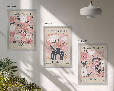 Set tablouri pentru dormitor Motive florale Tokyo Londra Paris