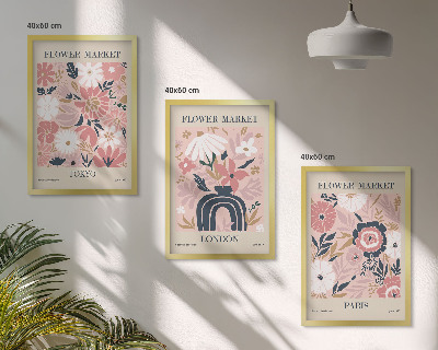 Set tablouri pentru dormitor Motive florale Tokyo Londra Paris
