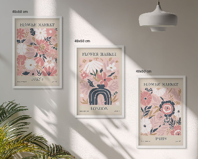 Set tablouri pentru dormitor Motive florale Tokyo Londra Paris