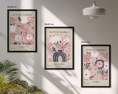 Set tablouri pentru dormitor Motive florale Tokyo Londra Paris