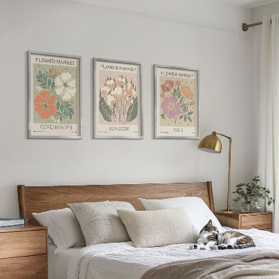 Set tablouri decorative Postere florale Copenhaga Londra Paris