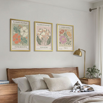 Set tablouri decorative Postere florale Copenhaga Londra Paris