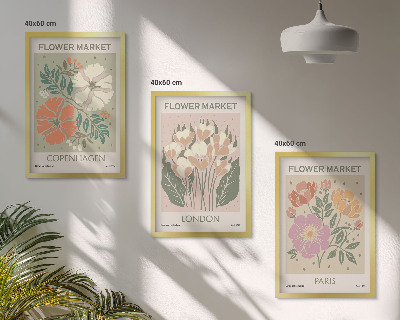 Set tablouri decorative Postere florale Copenhaga Londra Paris