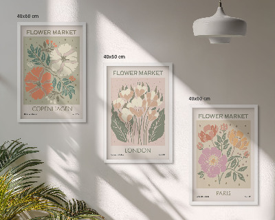 Set tablouri decorative Postere florale Copenhaga Londra Paris